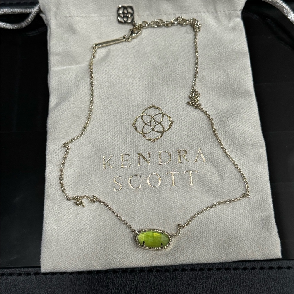 Kendra Scott Lime Green Pendant Necklace